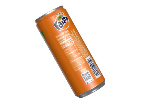 Fanta Drink Can Slim 250ml 02 3D Model
