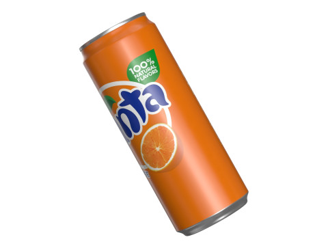 Fanta Drink Can Sleek 330ml 07 3D-Modell