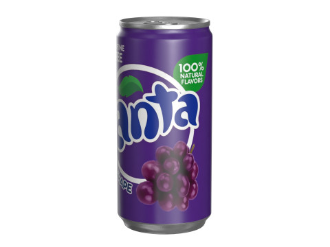 Fanta Grape Drink Can Slim 190ml 01 3D Model