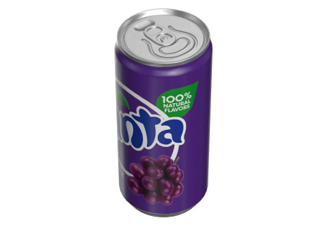 Fanta Grape Drink Can Slim 190ml 01 3D Model