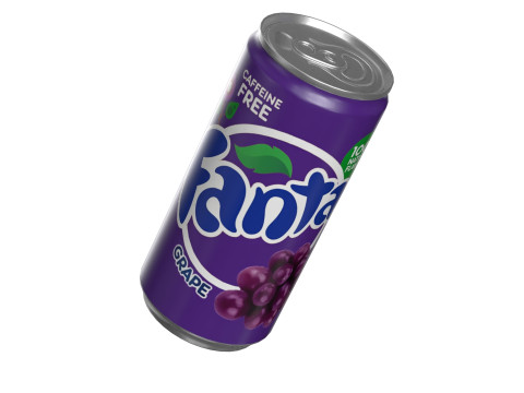 Fanta Grape Drink Can Slim 190ml 01 3D Model