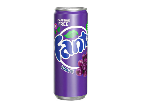 Fanta Grape Drink Can Slim 250ml 02 3D Model