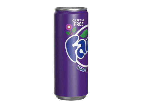 Fanta Grape Drink Can Slim 250ml 02 3Dモデル