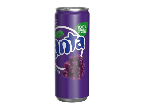 Fanta Grape Drink Can Slim 250ml 02 3Dモデル