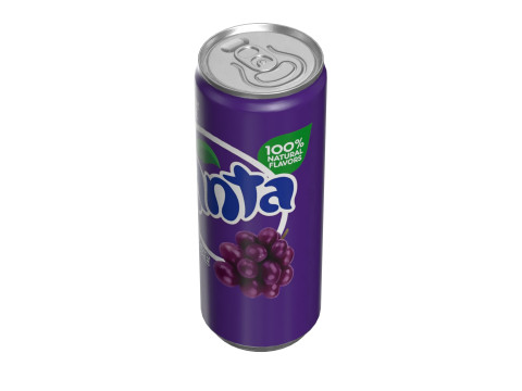 Fanta Grape Drink Can Slim 250ml 02 3Dモデル