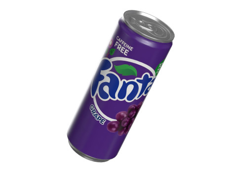 Fanta Grape Drink Can Slim 250ml 02 3Dモデル