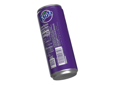 Fanta Grape Drink Can Slim 250ml 02 3Dモデル