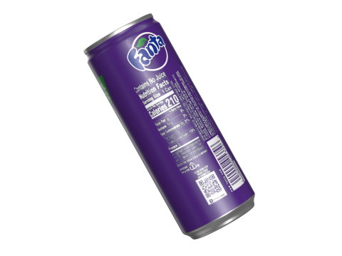 Fanta Grape Drink Can Slim 250ml 02 3Dモデル