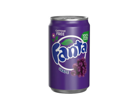 Fanta Grape Drink Can Sleek 200ml 03 3D 模型