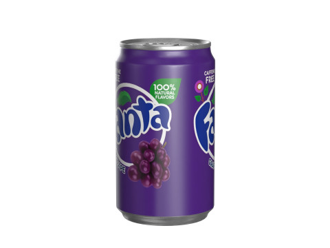 Fanta Grape Drink Can Sleek 200ml 03 3D 模型