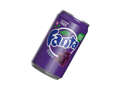 Fanta Grape Drink Can Sleek 200ml 03 3D 模型