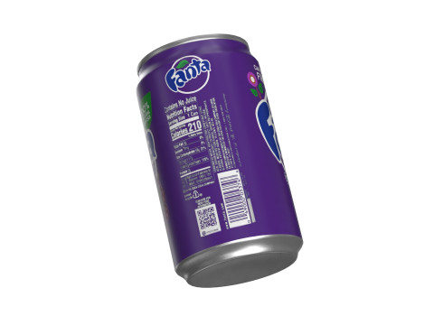 Fanta Grape Drink Can Sleek 200ml 03 3D 模型