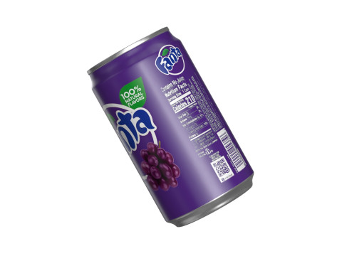 Fanta Grape Drink Can Sleek 200ml 03 3D 模型