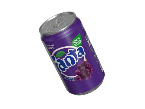 Fanta Grape Drink Can Sleek 200ml 03 3D 模型