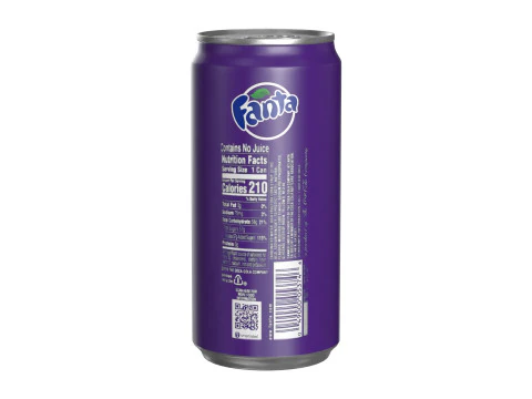 Fanta Bebida De Uva Lata Sleek 250ml 04 Modelo 3D