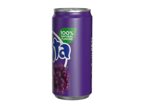 Fanta Bebida De Uva Lata Sleek 250ml 04 Modelo 3D