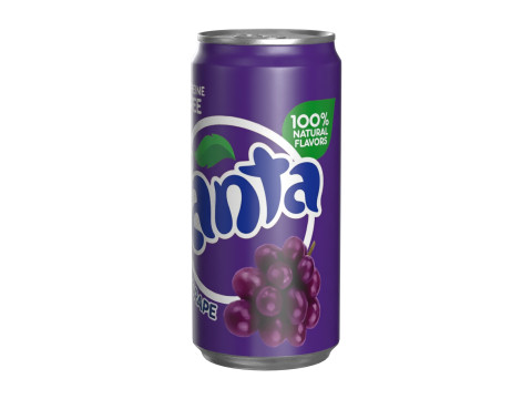 Fanta Grape Drink Can Sleek 250ml 04 3D Model