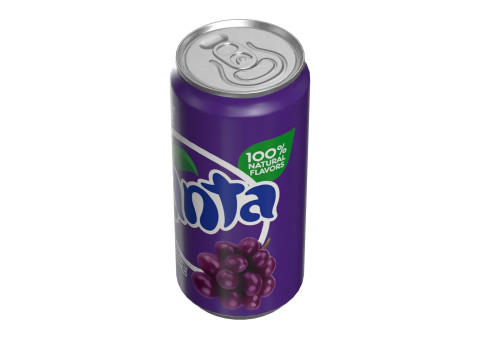 Fanta Grape Drink Can Sleek 250ml 04 3D Model
