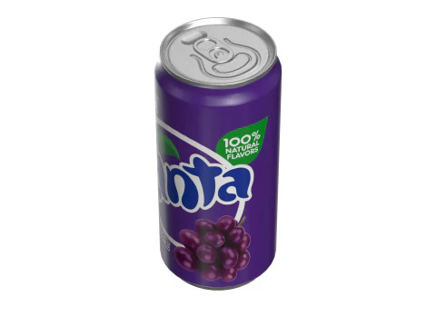 Fanta Bebida De Uva Lata Sleek 250ml 04 Modelo 3D