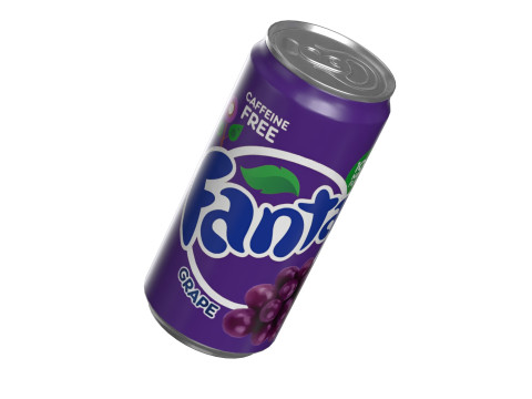 Fanta Grape Drink Can Sleek 250ml 04 3D Model