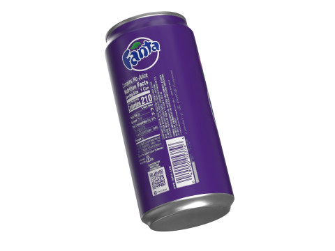 Fanta Grape Drink Can Sleek 250ml 04 3D Model