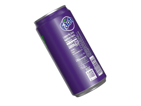 Fanta Grape Drink Can Sleek 250ml 04 3D Model