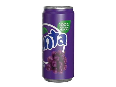 Fanta Grape Drink Can Sleek 270ml 05 Model 3D