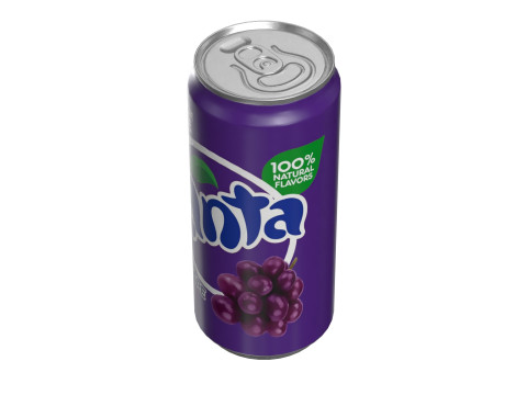 Fanta Grape Drink Can Sleek 270ml 05 Model 3D