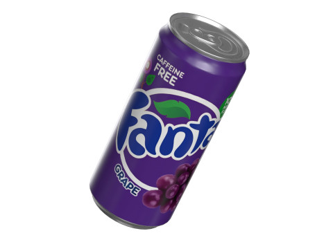 Fanta Grape Drink Can Sleek 270ml 05 Model 3D