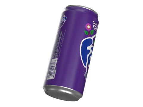 Fanta Grape Drink Can Sleek 270ml 05 Model 3D