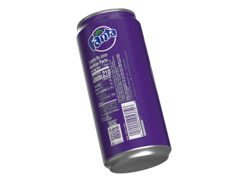 Fanta Grape Drink Can Sleek 270ml 05 Model 3D