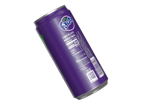 Fanta Grape Drink Can Sleek 270ml 05 Model 3D
