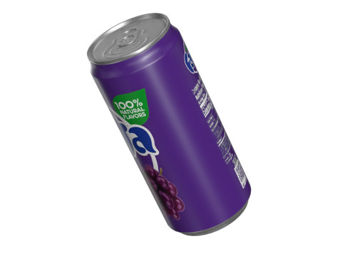 Fanta Grape Drink Can Sleek 270ml 05 Model 3D