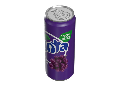 Fanta Grape Drink Can Sleek 310ml 06 Modello 3D
