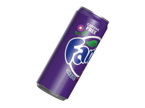 Fanta Grape Drink Can Sleek 310ml 06 Modello 3D
