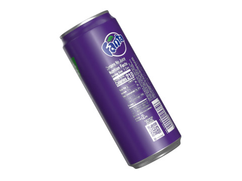 Fanta Grape Drink Can Sleek 310ml 06 Modello 3D