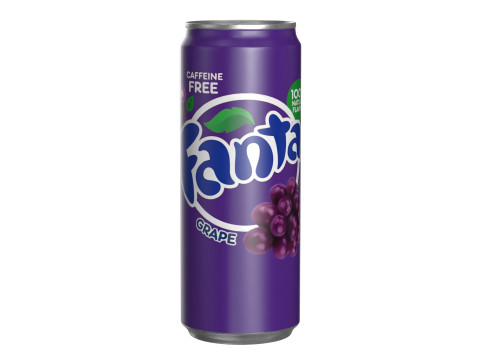Fanta Grape Drink Can Sleek 330ml 07 3D Model