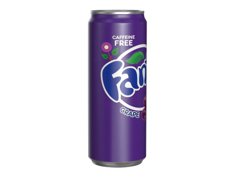 Fanta Grape Drink Can Sleek 330ml 07 3D Model