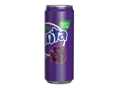 Fanta Grape Drink Can Sleek 330ml 07 3D Model
