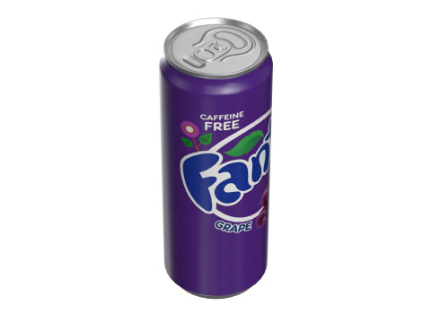Fanta Grape Drink Can Sleek 330ml 07 3D Model