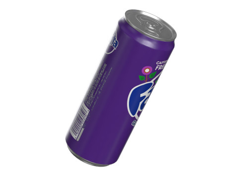 Fanta Grape Drink Can Sleek 330ml 07 3D Model
