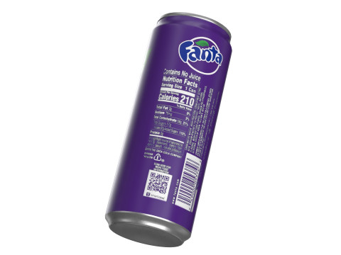Fanta Grape Drink Can Sleek 330ml 07 3D Model