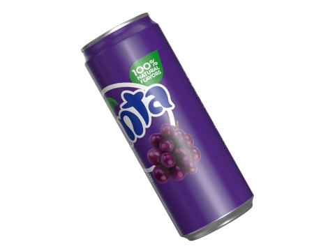 Fanta Grape Drink Can Sleek 330ml 07 3D Model