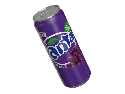 Fanta Grape Drink Can Sleek 330ml 07 3D Model