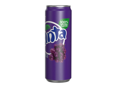 Fanta Grape Drink Can Sleek 355ml 08 3Dモデル