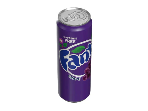 Fanta Grape Drink Can Sleek 355ml 08 3D Model