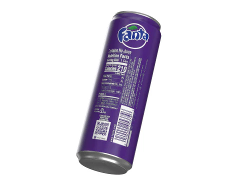Fanta Grape Drink Can Sleek 355ml 08 3D Model