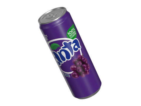 Fanta Grape Drink Can Sleek 355ml 08 3Dモデル