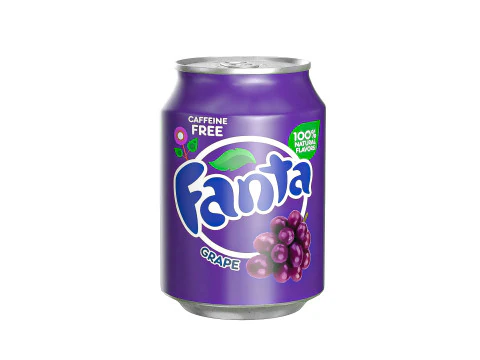 환타 포도 음료캔 250ml 09 3D 모델