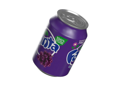 Fanta Grape Drink Can 250ml 09 Modello 3D